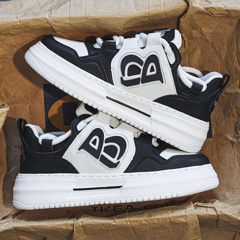 Podzimní Pánské Boty Prodyšné Malé Bílé Boty Pánské Studentské Trend Platforma Sportovní Boty Ležérní Plátěnky