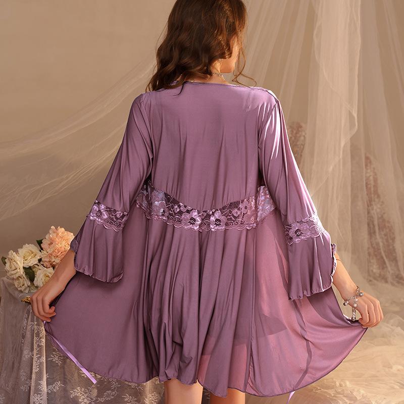 Elegantes Damen Sommer-Camisole-Kleid & Nachthemd-Set mit Spitzenbesatz und Brustpolstern