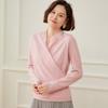 Elegant Slim-Fit Cross V-Neck Cashmere Knit Sweater - Women's Autumn Solid Color Pullover