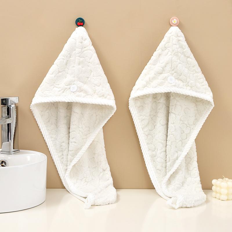 New Orchid Bag Headscarf Quick Drying Absorbent Dry Code Packet of the Released Version Headscarf Shower Cap Thickened Jacquard Coral Fleece Dry Hair