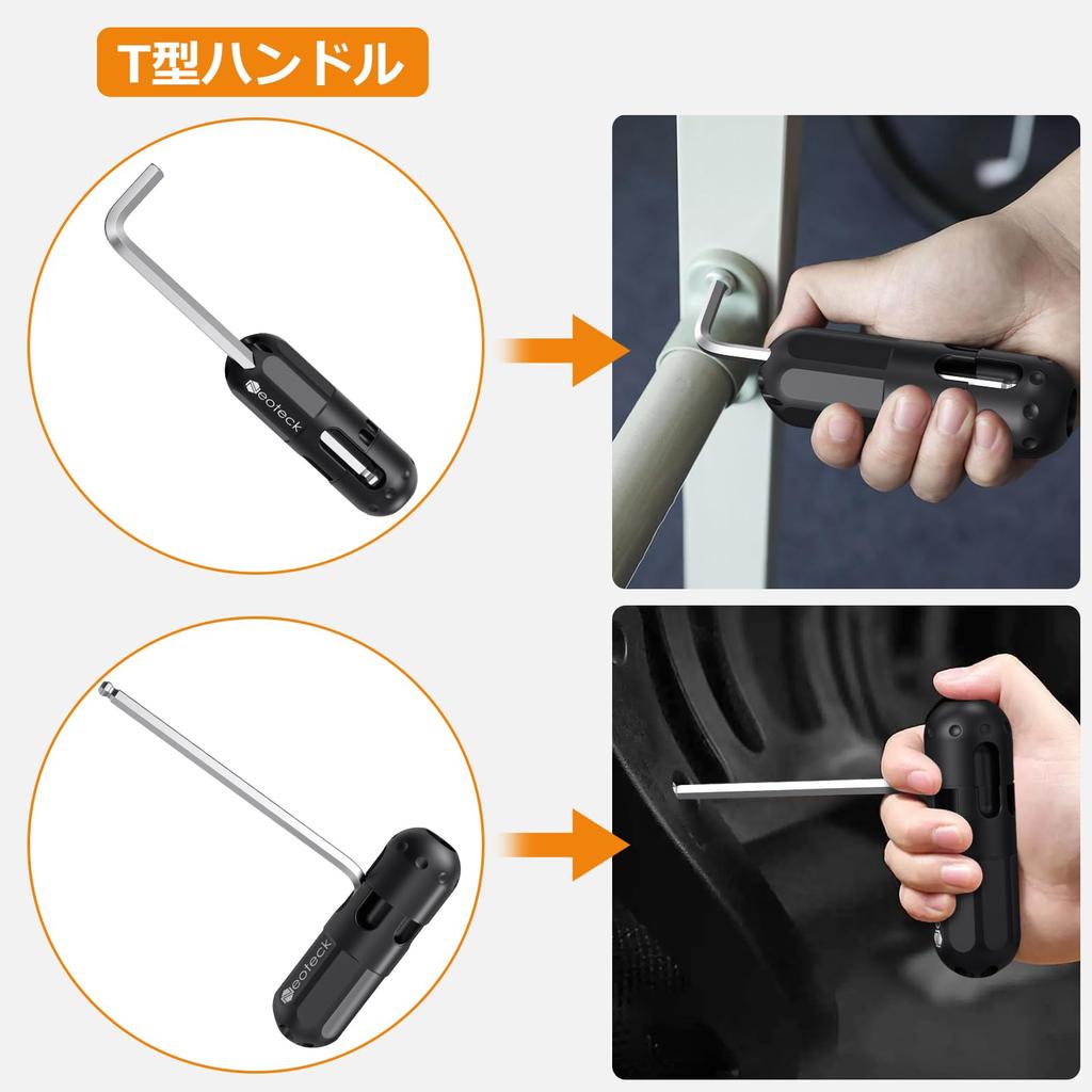 Noeteck Hex Wrench Includes Torx Key Wrenches Star Wrenches Long S2 Alloy Storage for Furniture Bicycle and More 18-Piece Set, (1.5-10mm), (T10-T50),