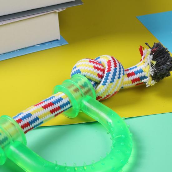 Hundespielzeug Strukturierter Ring Seilknoten Hundespielzeug Welpen Zahnungsspielzeug Kauspielzeug für die Zahnpflege Interaktives Zerrspiel Spielzeug zum Apportieren Kleine Mittlere Hunde