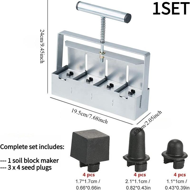 1SET Manual Block Maker, Handheld Nursery Soil Blocker Garden Tool Garden Tool