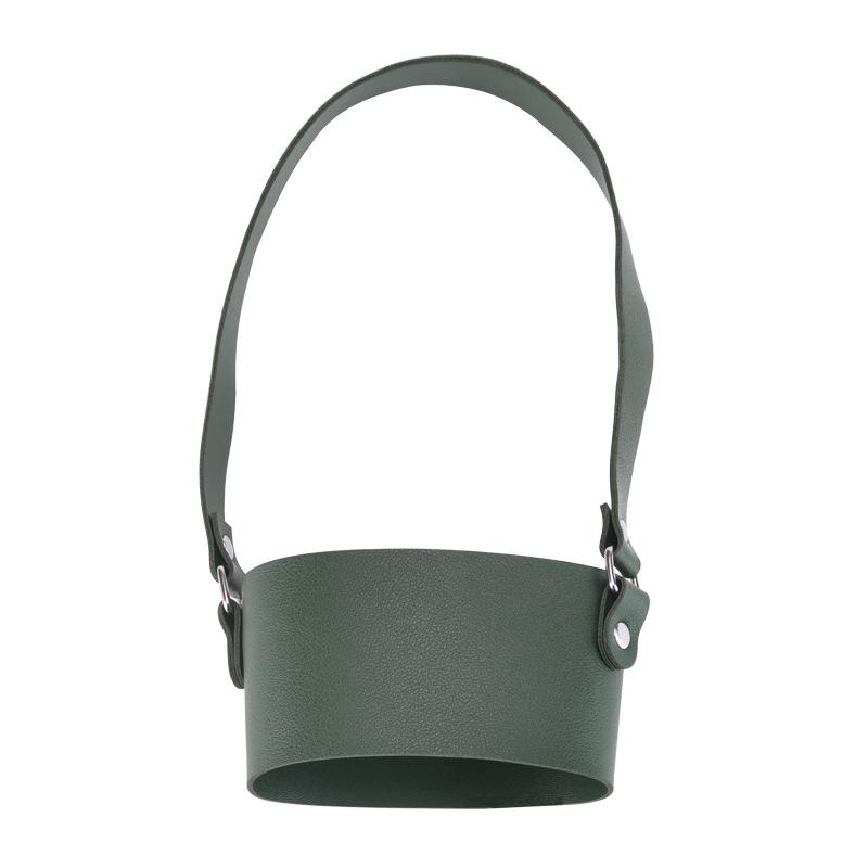 2025 Portable Cup Cover Thickened Milk Tea Cup Accessories Outdoor Portable Tote Bag Women'S Leather Non-Slip Cup Cover
