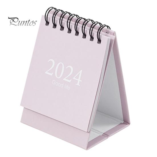 

Мини-настольный календарь Спиральная катушка Запись даты переворачивания страниц 12-месячный календарь для планирования Журнал событий Портативная книга-план в простом стиле Год розовый