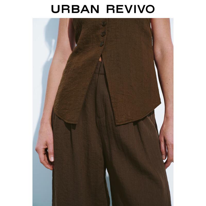 UR Women's Retro Casual Elastic Waist Wide Leg Pants