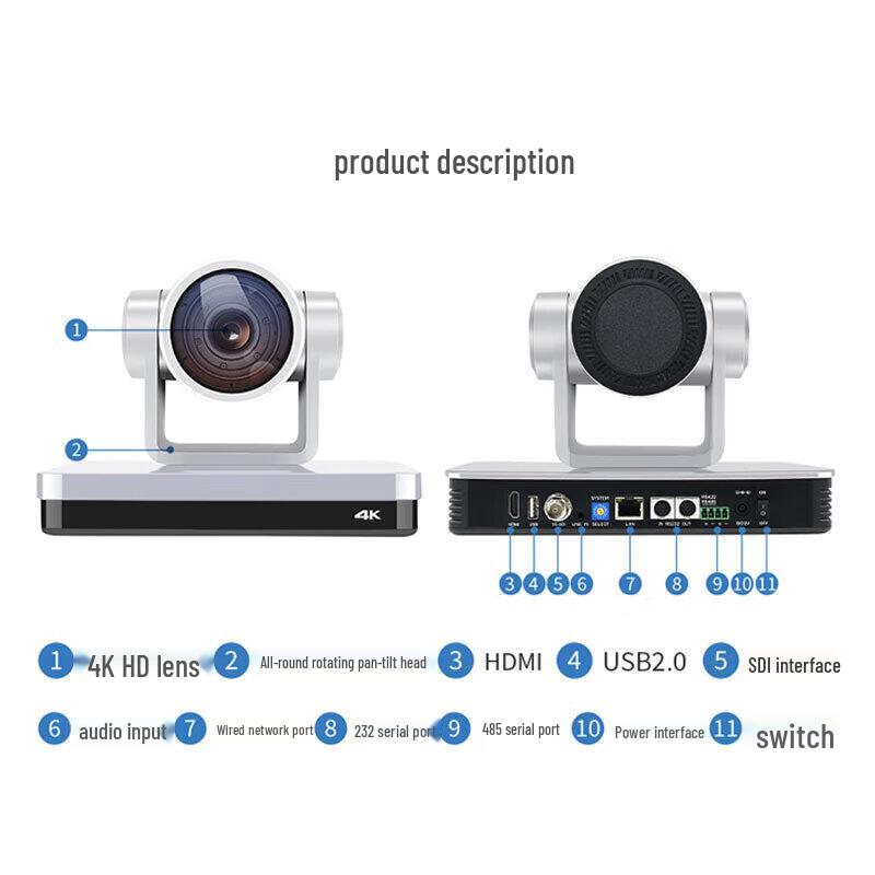 

DAIPU 4K60fps 12x Optical Zoom PTZ Video Conference Camera (CN version)