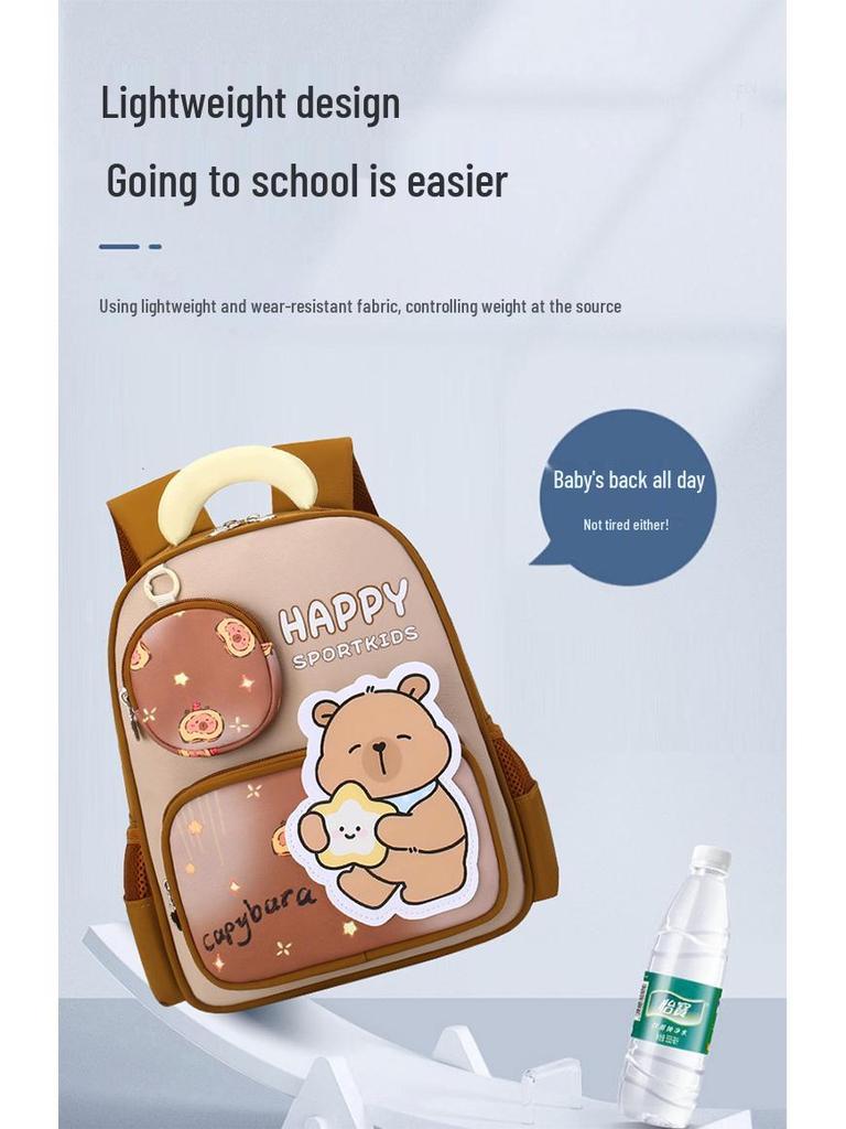 Kids' Cartoon Schoolbag: Lightweight, Double Shoulder Backpack with Spine Protection for 3-6 Year Olds