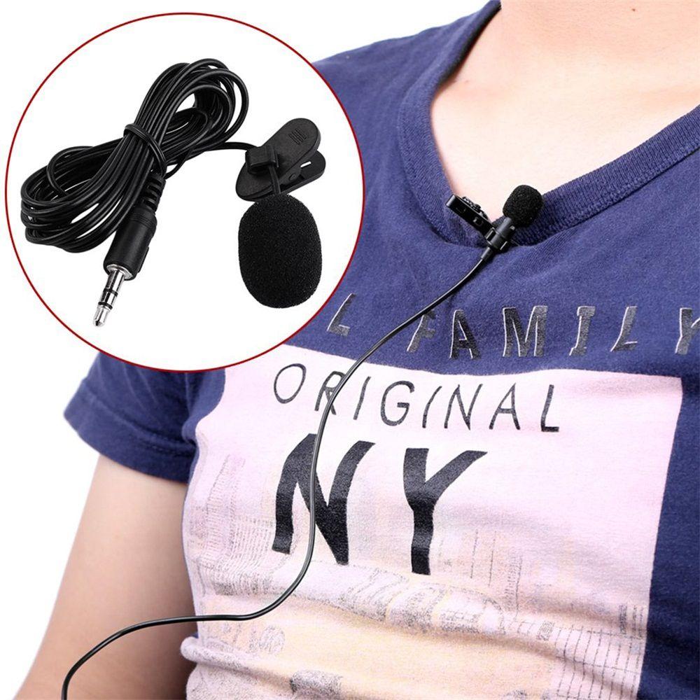 Smartphones 3.5mm Wired Lavalier Mic Microphones Clip On Lapel Handsfree