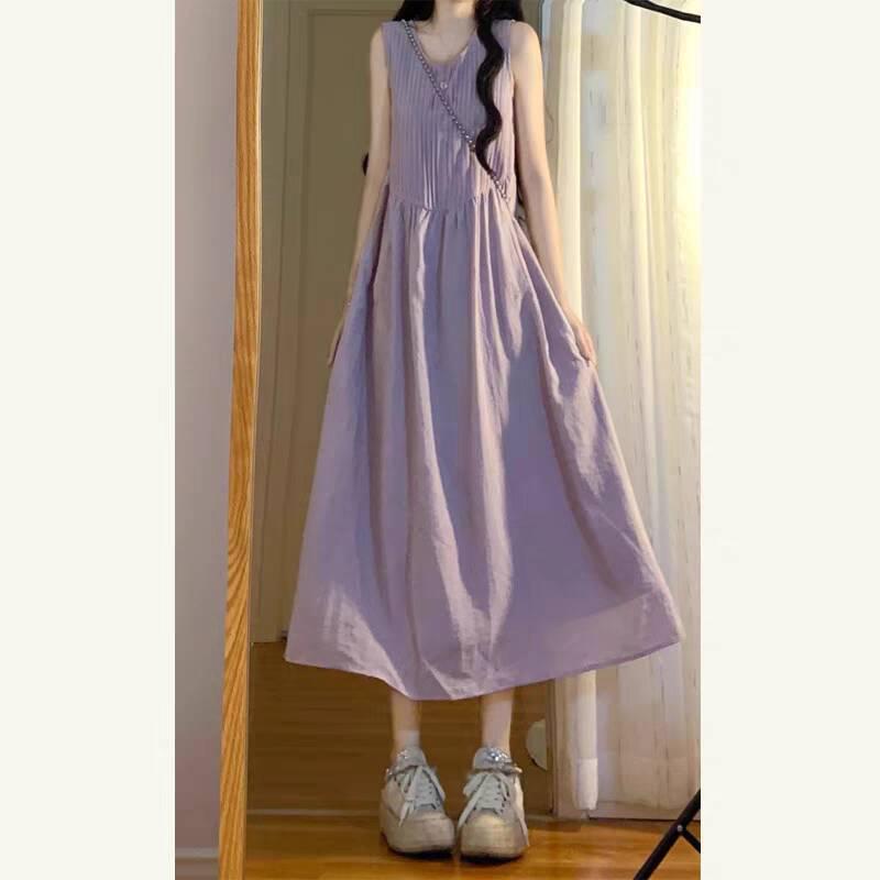 Purple Sleeveless Summer Beach Dress