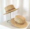 Old money wind hollow flat brim straw hat women's summer seaside beach vacation top hat UV protection shade sun protection hat