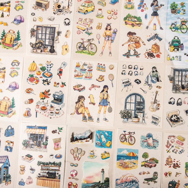Journal GO 20pcs Nini's Travel Plans Cute Stickers for Collage Junk Journal Scrapbooking Decoration Statioeny Decals