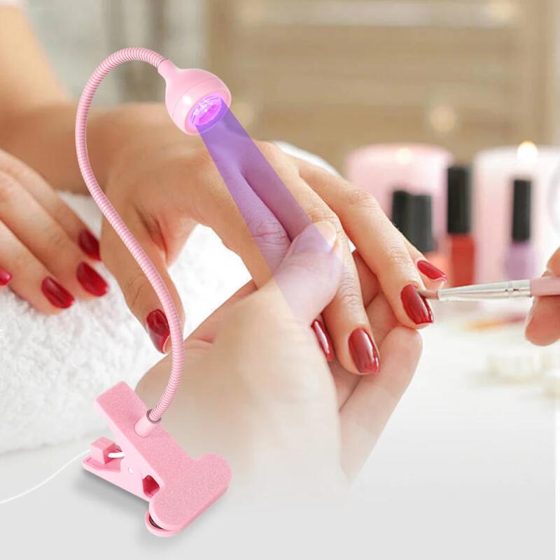 Lampă LED UV pentru Uscarea Ojei Gel, Clip-On, Flexibilă, Birou, Mini, Portabilă, USB, Lampă UV pentru Unghii, Uscător cu Lumină UV pentru Salon de Manichiură