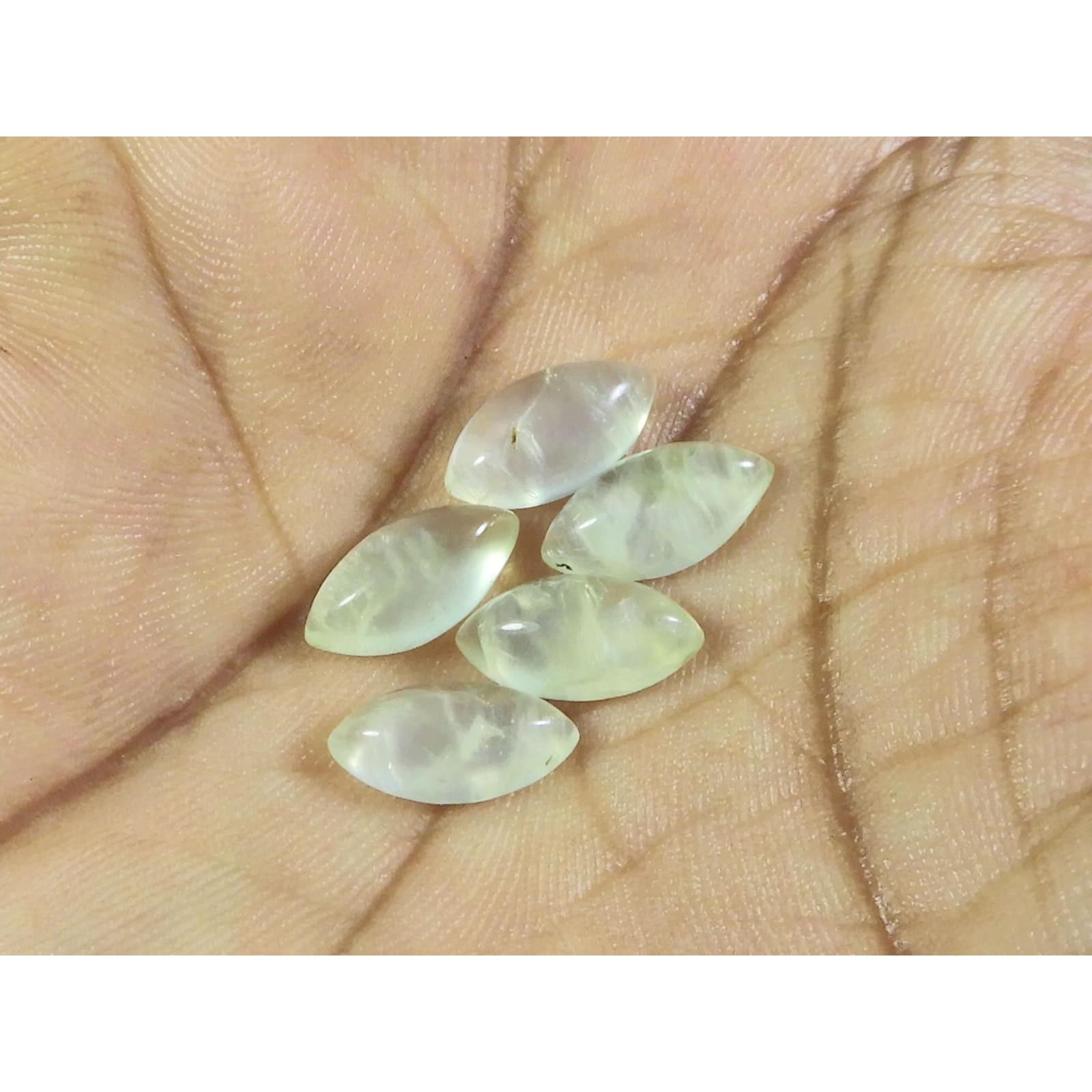 

5X12 ММ Натуральный Пренит Маркиза Кабошон Свободный Драгоценный Камень 5 Шт Лот A-268