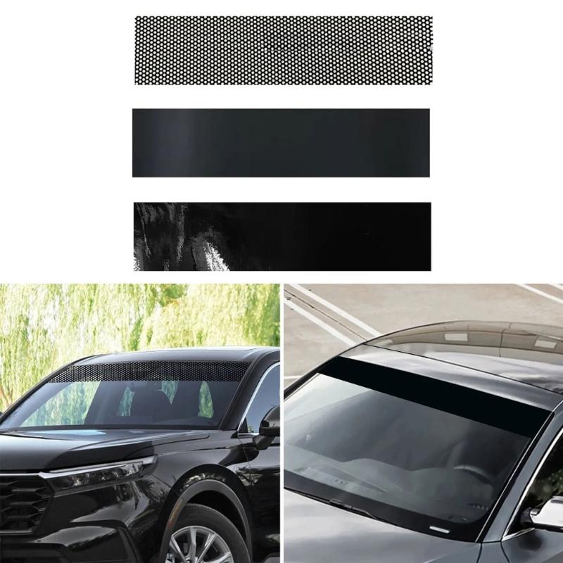 Decorative 3D Car Front Glass Sunshields, Decorative Decals Sticker Adhesive Decal with Easy Installation and No Damage