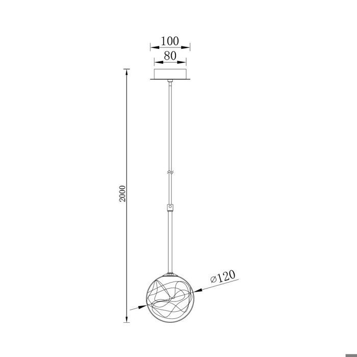 Suspension décorative G9 1x10W en verre et métal doré