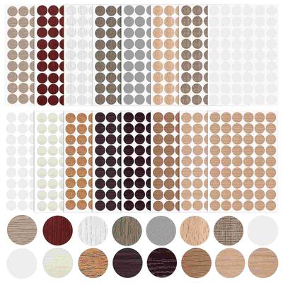 15 Sheets Wooden Furniture Environmental Beauty Stickers Repair Pvc Adhesive Screw Hole Cover