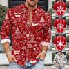 Men'S Christmas Casual Loose Fitting Long Sleeved Printed Shirt