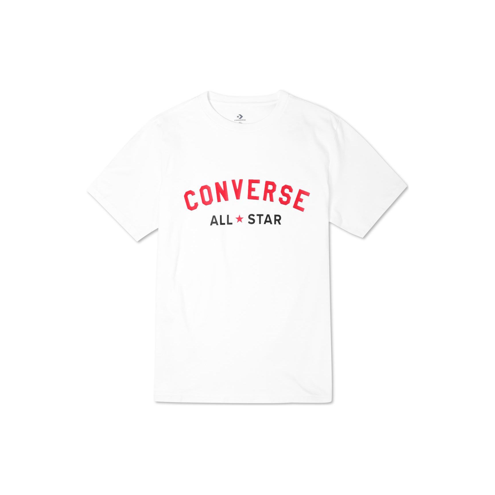 

Converse Solid Color Logo Crew Neck T-Shirt Men Tops White 10023260-A01