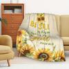 [Inspirational Blanket] Soft Inspirational Sunflower Flannel Blanket | 1pc Throw with Psalm 46:10 Verse - Cozy & Tear-Resistant