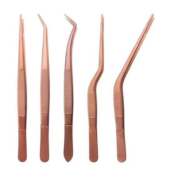 5 Pcs Kitchen Tweezer Tongs Stainless Steel Food Tongs Professional Chef Tweezers Set for Precise Gripping