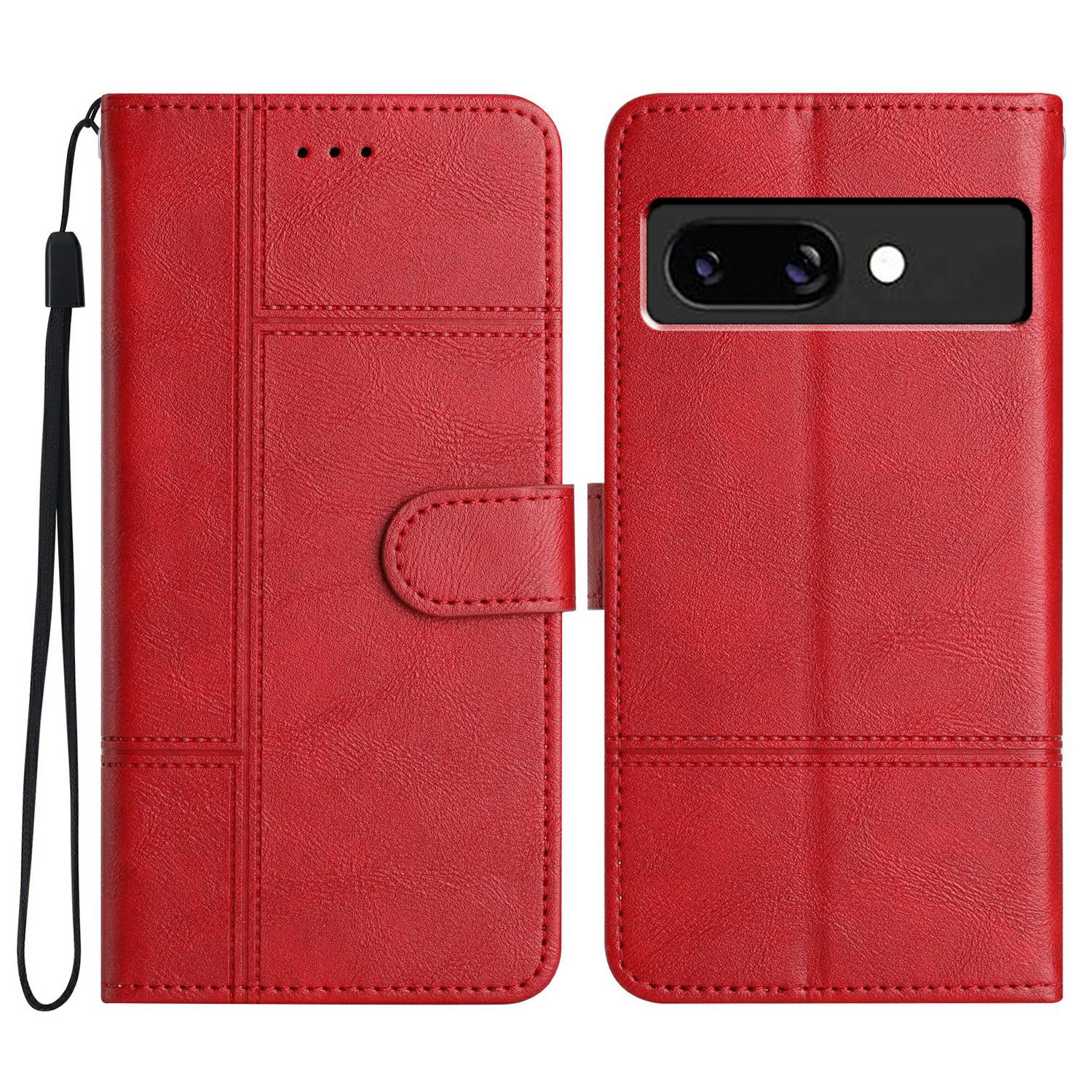 For Google Pixel 9a Case Line Imprinted PU Leather Wallet Phone Cover A