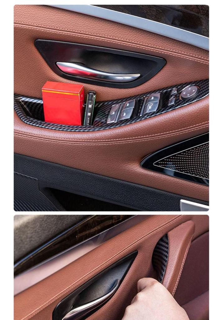 BMW 5 Series Interior Door Pull Handle Protective Cover Trim Sticker for 520/525/528/530 Models.