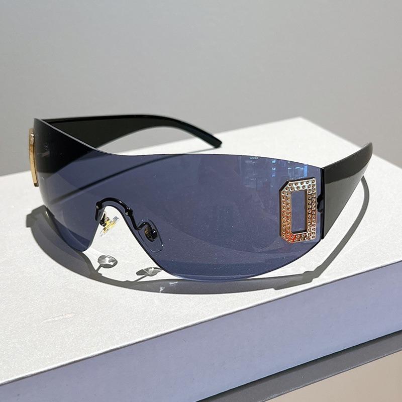 Future One Piece Y2K Rimless Sunglasses Women Retro Sun Glasses Mirror Punk Eyewear Vintage Steampunk Party Eyeglasses