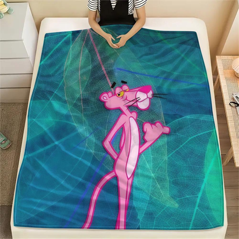 The Pink Panther Flannel Blanket, High Quality Comfortable for All Seasons, Home Decor, Warmth and Comfort