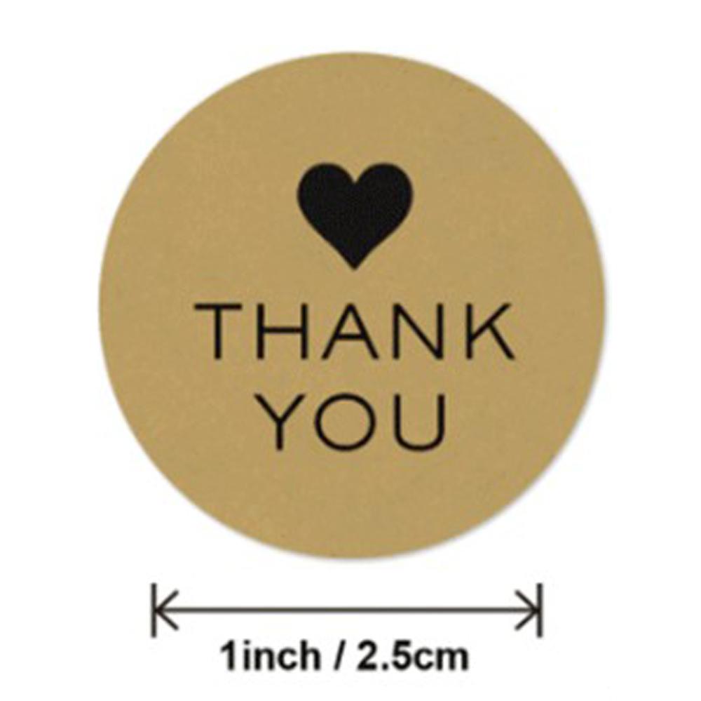 100-500 Round Natural Kraft Paper Hand Stickers Scrapbook Stickers Packaging Thank You Stickers Sealed Stationery Stickers