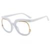 Women Oversized Reading Glasses Men Anti Blue Light Hyperopia Glasses Fashion Unique Round Frames Decorative Eyeglasses Diopter