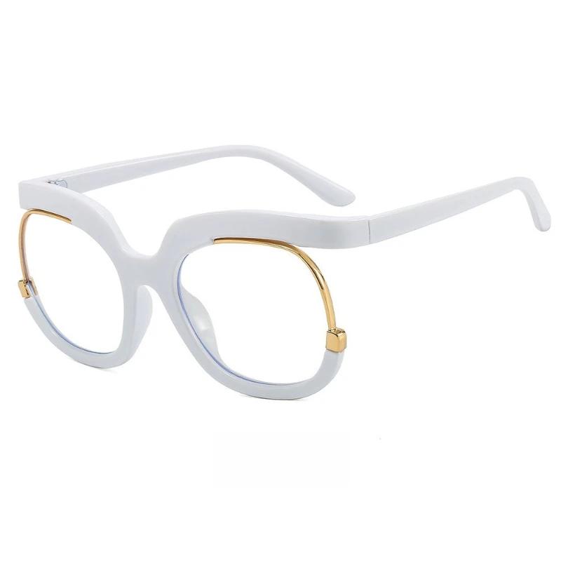 Women Oversized Reading Glasses Men Anti Blue Light Hyperopia Glasses Fashion Unique Round Frames Decorative Eyeglasses Diopter