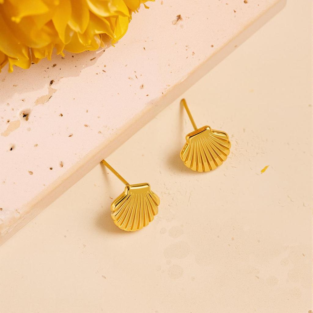 Geometric Irregular 18k Gold Titanium Steel Earrings for Women