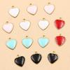 Heart-Shaped Enamel Lace Charms: 5 Colors, 8x9mm Stainless Steel
