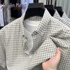 Men's Summer Plaid 100% Cotton Short-Sleeve Shirt