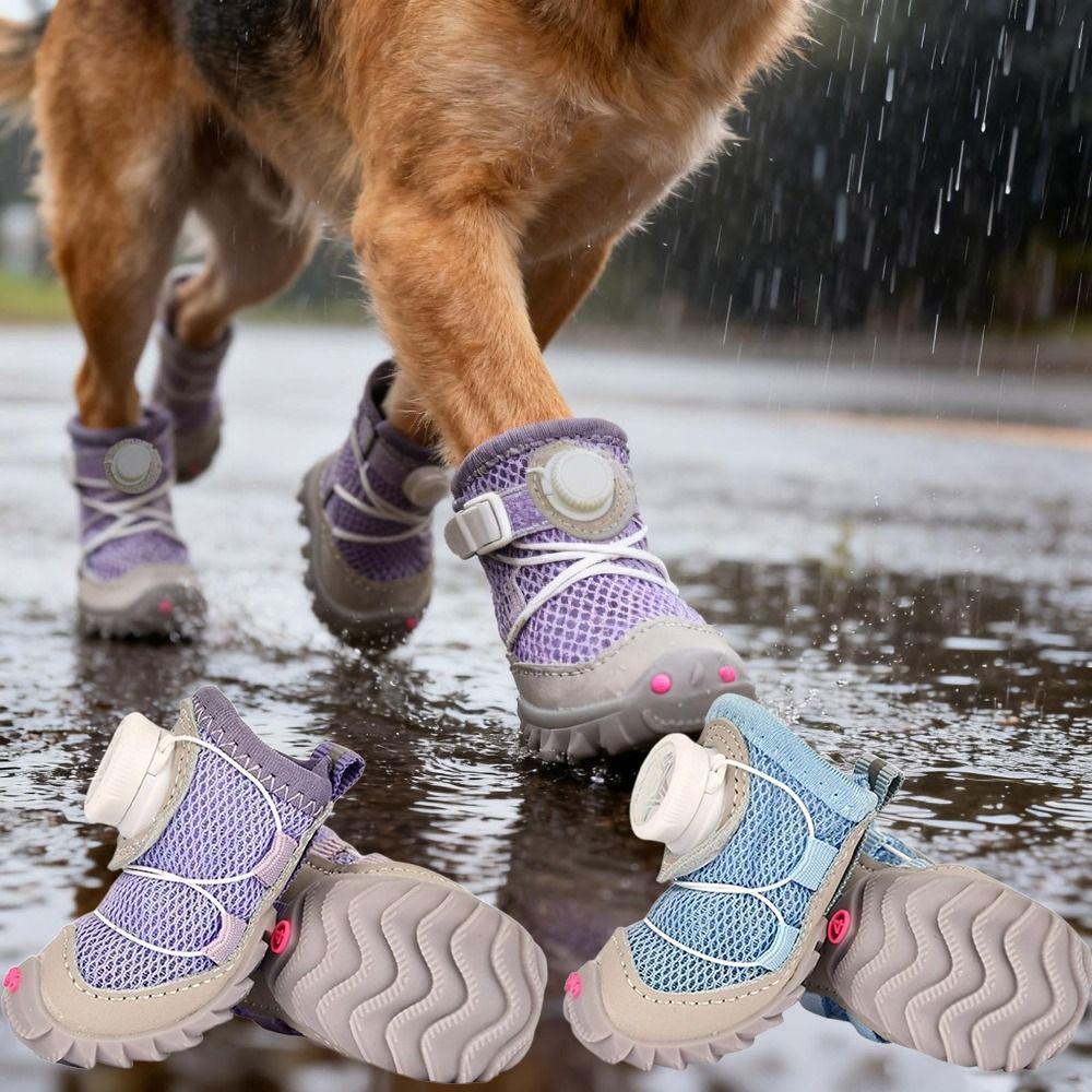 Comfortable Waterproof Dog Shoes Anti-Slip Soles Light Weight Comfy Paw Shoes Breathable Paw Protectors Dogs Accessories