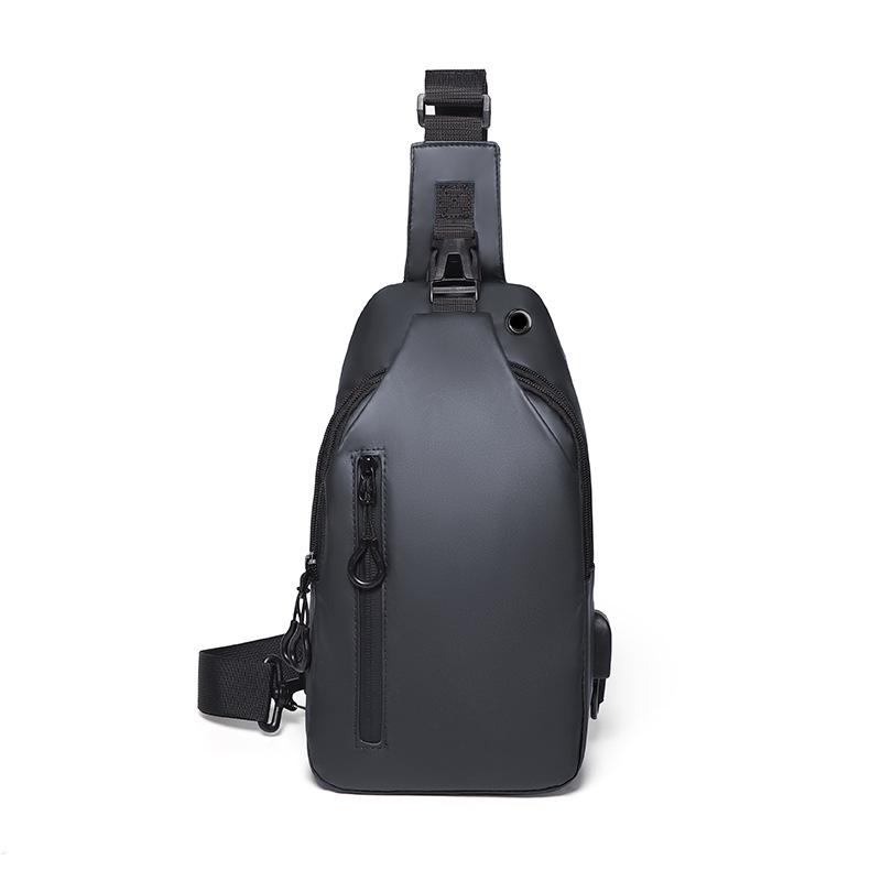 New Men's Crossbody Chest Bag: Casual, Large-Capacity, Water-Repellent, Korean-Style Motorcycle Backpack