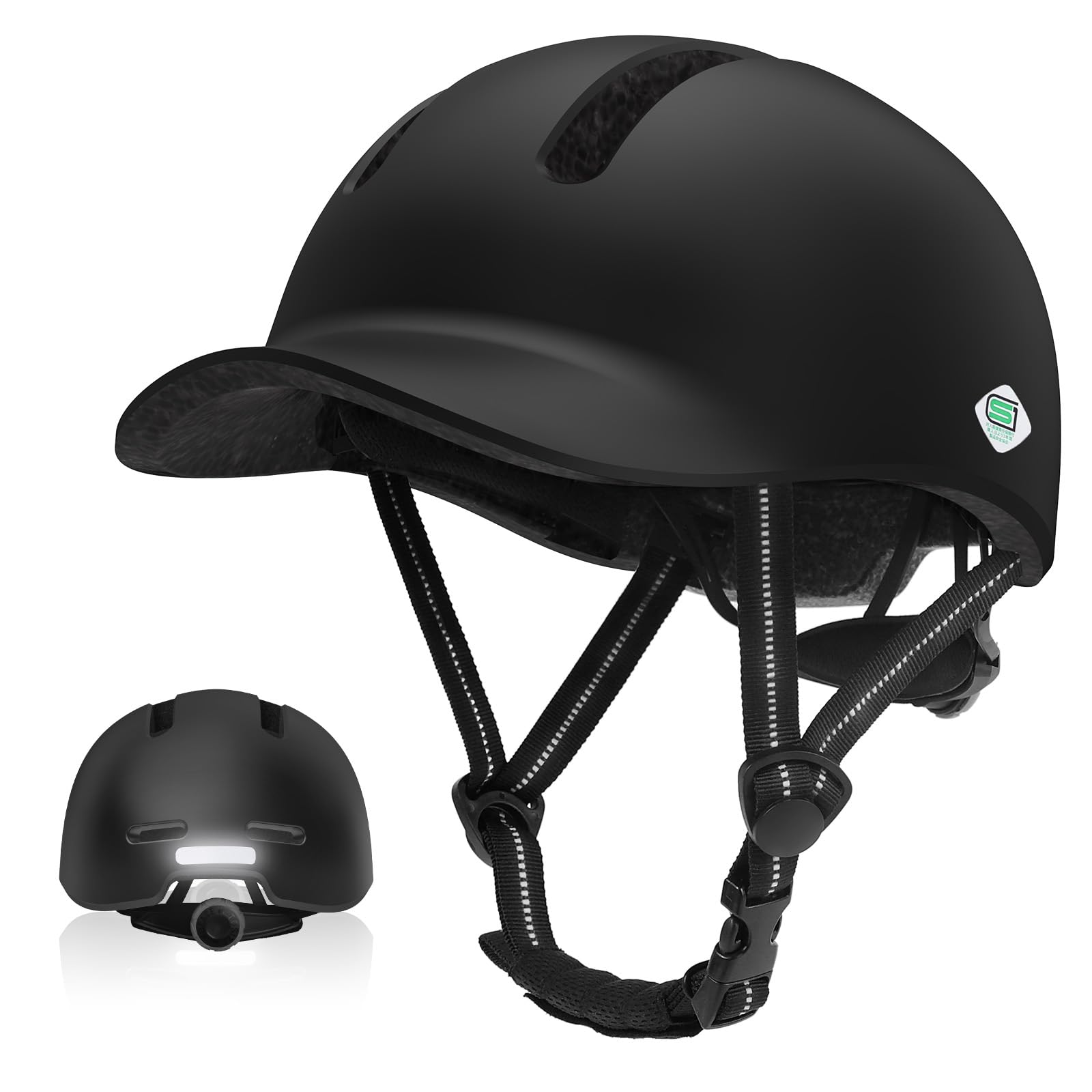 

KINGLEAD Bicycle SG Cap Impact Perfect for Commuting and Adjustable Sizes Unisex M Helmet, Standard, Adult/Student, Style, Lightweight, Breathable, чёрный