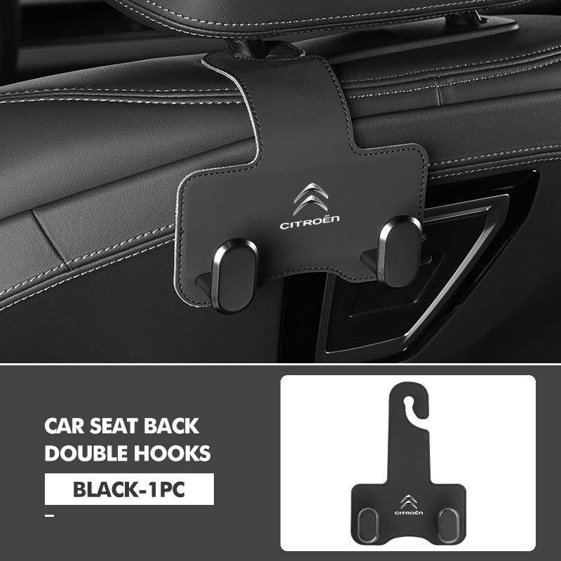 OCDK9 Car Rear Seat Double Head Storage Hook Headrest Hanger Clip For Citroen Jumper Celysee Cactus Picasso Aircross Saxo Grand