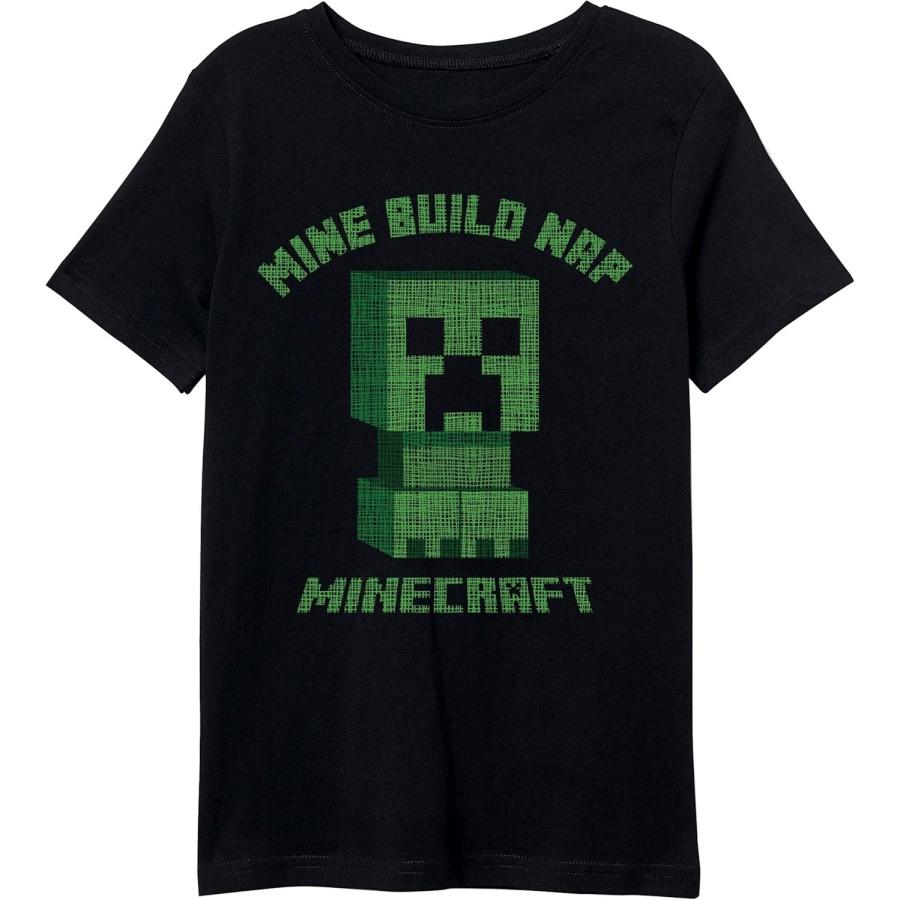 Bioworld Черная футболка для мальчика Minecraft Creeper Mine Build Nap S
