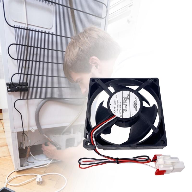 3612JL 04W S49 Fridge Cooling Fan Motor 12V Low Noise Construction Right Size For Various Refrigerators Simple To Install