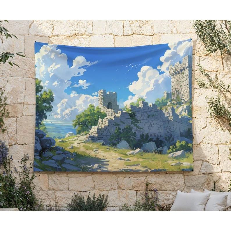 Blue Sky Castle tapestry 75x100
