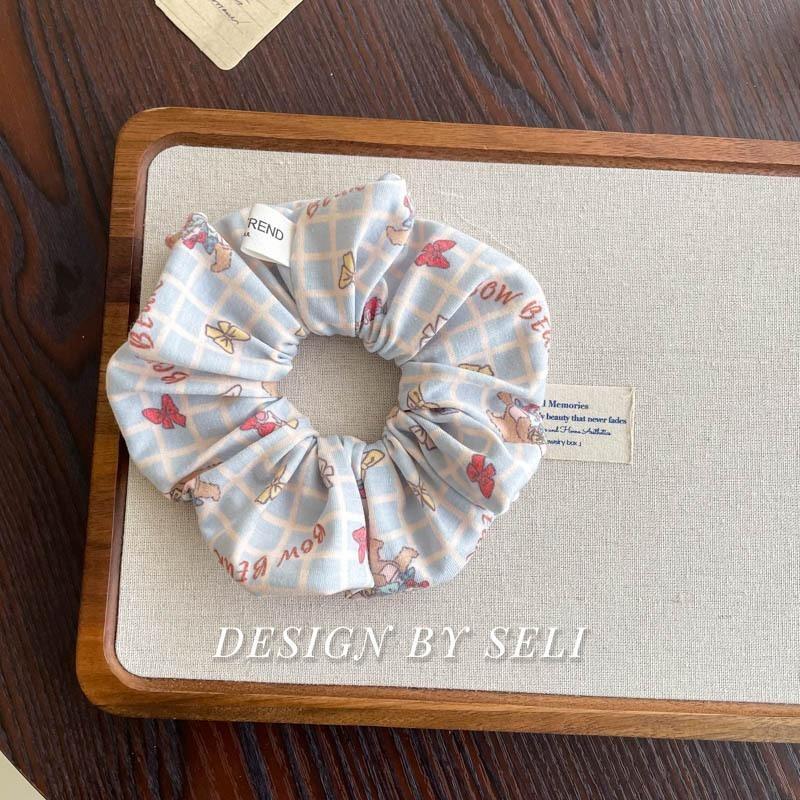 Scrunchie Multi Styles Floral Plaid Soft Fabric Minimalist Versatile Women Hair Tie Hair Accessories