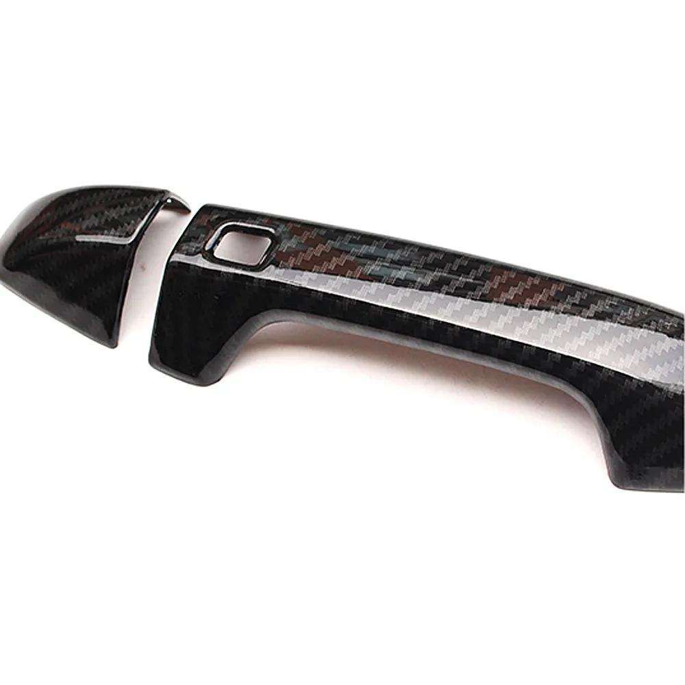 Car Styling For KIA Forte K3 2019 2020 Carbon Fiber Printed Exterior Door Handle Cover Moulding Trim