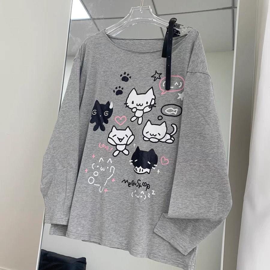 

Y2k Harajuku Cuteore толстовки женские японский стиль Kawaii сладкий бандаж мультяшный принт большой размер толстовка мягкая девушка S