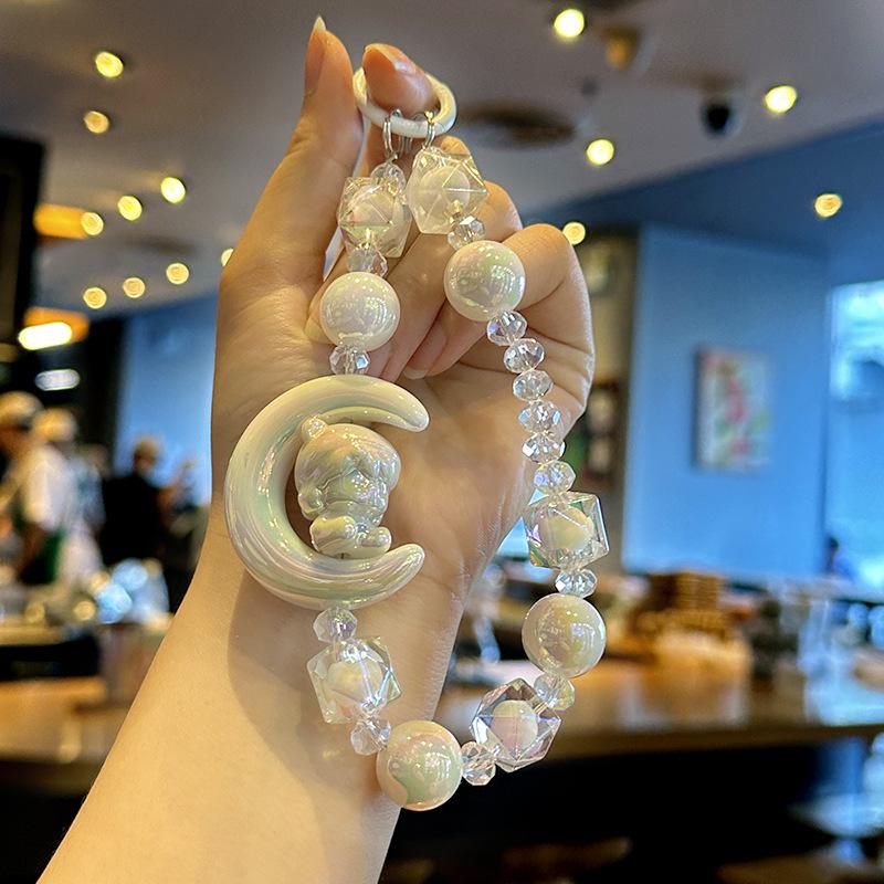 Handmade Cute Acrylic Beaded Keychain & Phone Strap for Women
