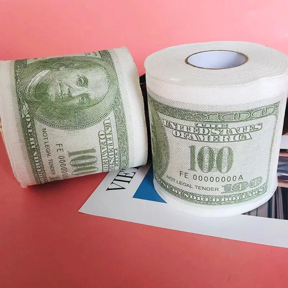 Neuheit Lustige Hundert-Dollar-Schein Toilettenpapier Rollenpapier Rolle $100 Neues Geschenk 2-lagiges Papierhandtücher Taschentücher Badezimmerzubehör