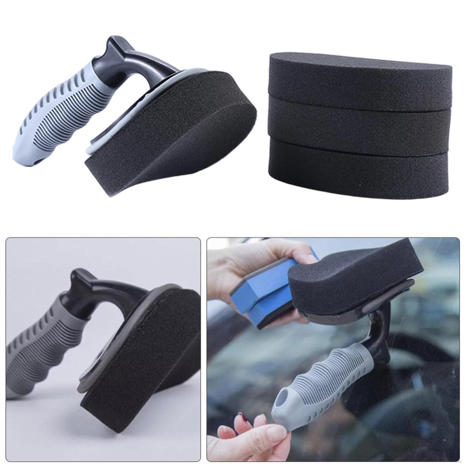 

Car Tire Application Sponge Brush Kit with Handle Automobile Accessory 12x6cm Curved Design 3