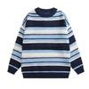 New Arrivals Open Run Women Loose Fit Color Block Stripe Long Sleeve Knit