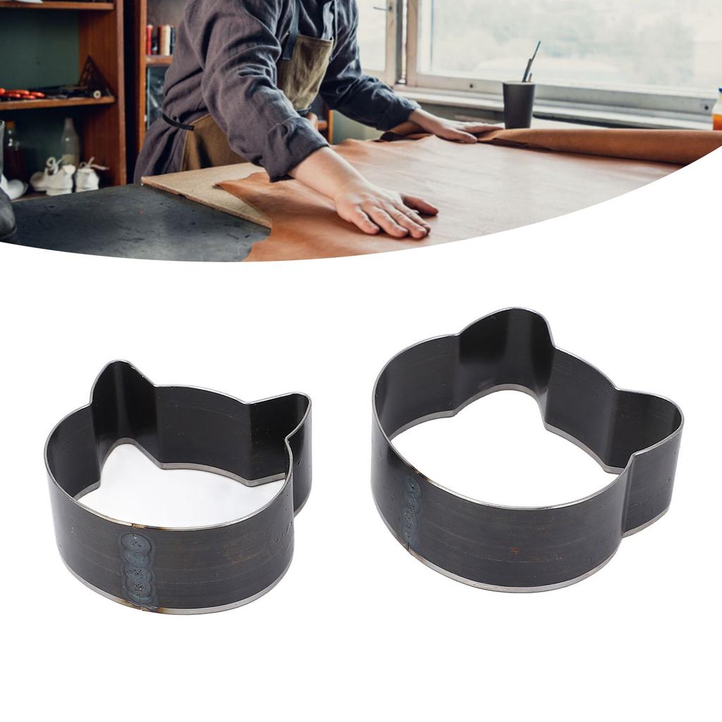 2 Buc Formă Cap de Pisică Matriță din Piele 57x57x23mm 50x50x23mm Oțel Aliat Animal Matriță de Tăiat Piele pentru Cr